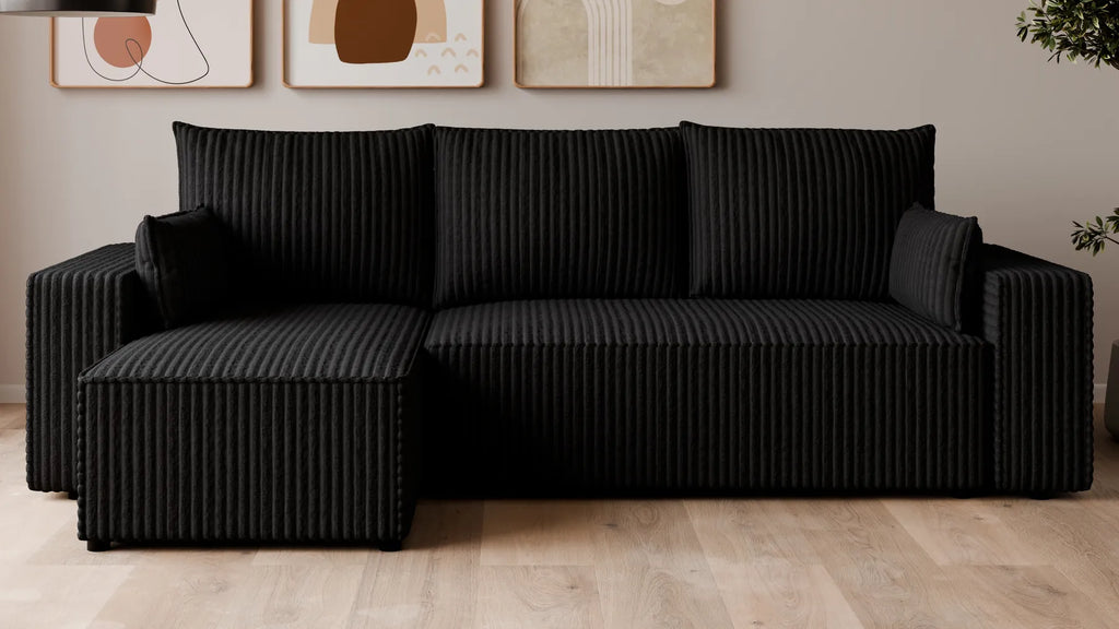 Ecksofa mit Schlaffunktion – Tobi Cordstoff Ambience, L-Form