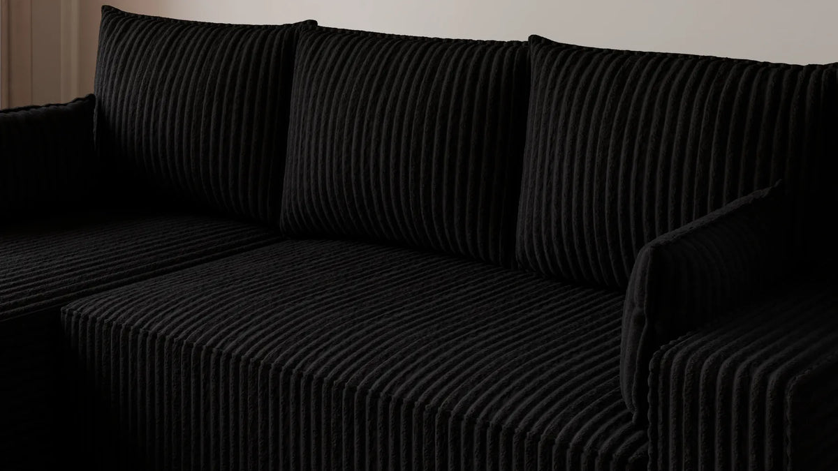 Ecksofa mit Schlaffunktion – Tobi Cordstoff Ambience, L-Form