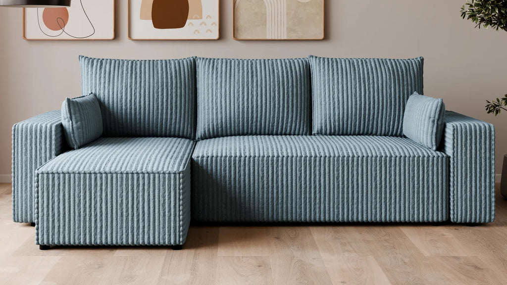 Ecksofa mit Schlaffunktion – Tobi Cordstoff Ambience, L-Form
