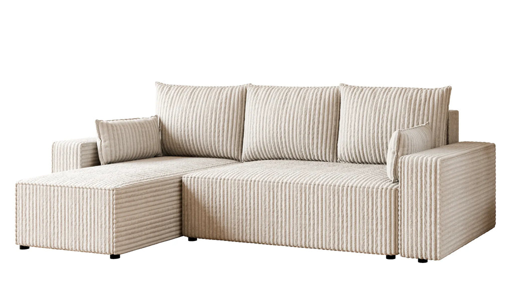 Ecksofa mit Schlaffunktion – Tobi Cordstoff Ambience, L-Form