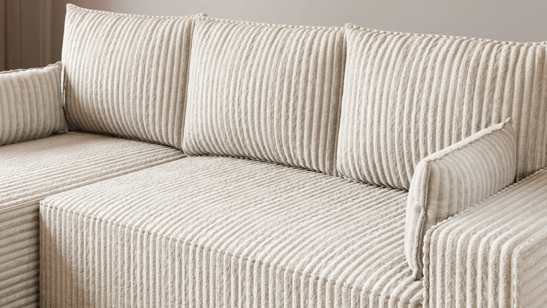 Ecksofa mit Schlaffunktion – Tobi Cordstoff Ambience, L-Form