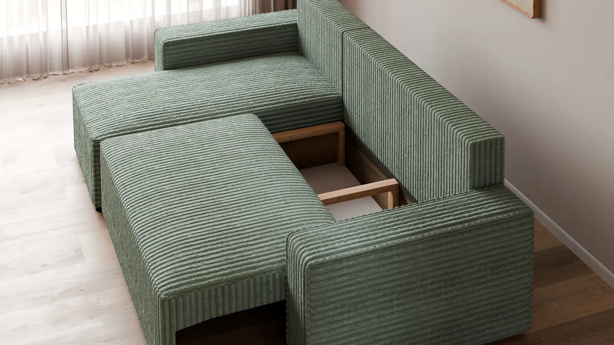 Ecksofa mit Schlaffunktion – Tobi Cordstoff Ambience, L-Form