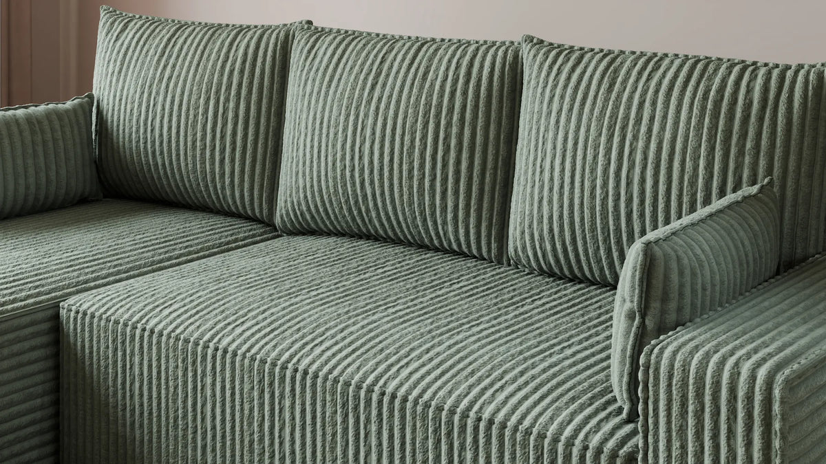 Ecksofa mit Schlaffunktion – Tobi Cordstoff Ambience, L-Form