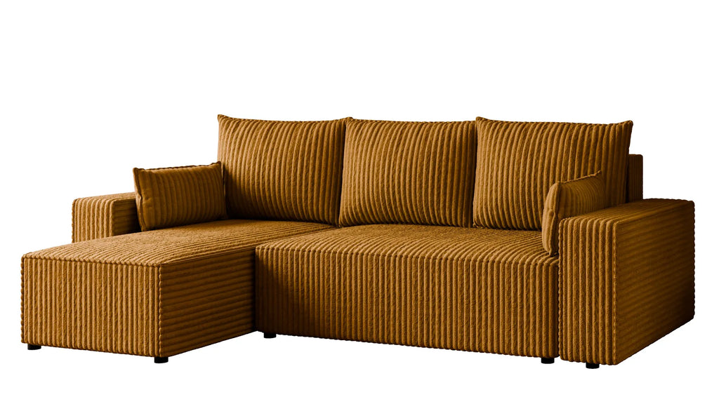Ecksofa mit Schlaffunktion – Tobi Cordstoff Ambience, L-Form