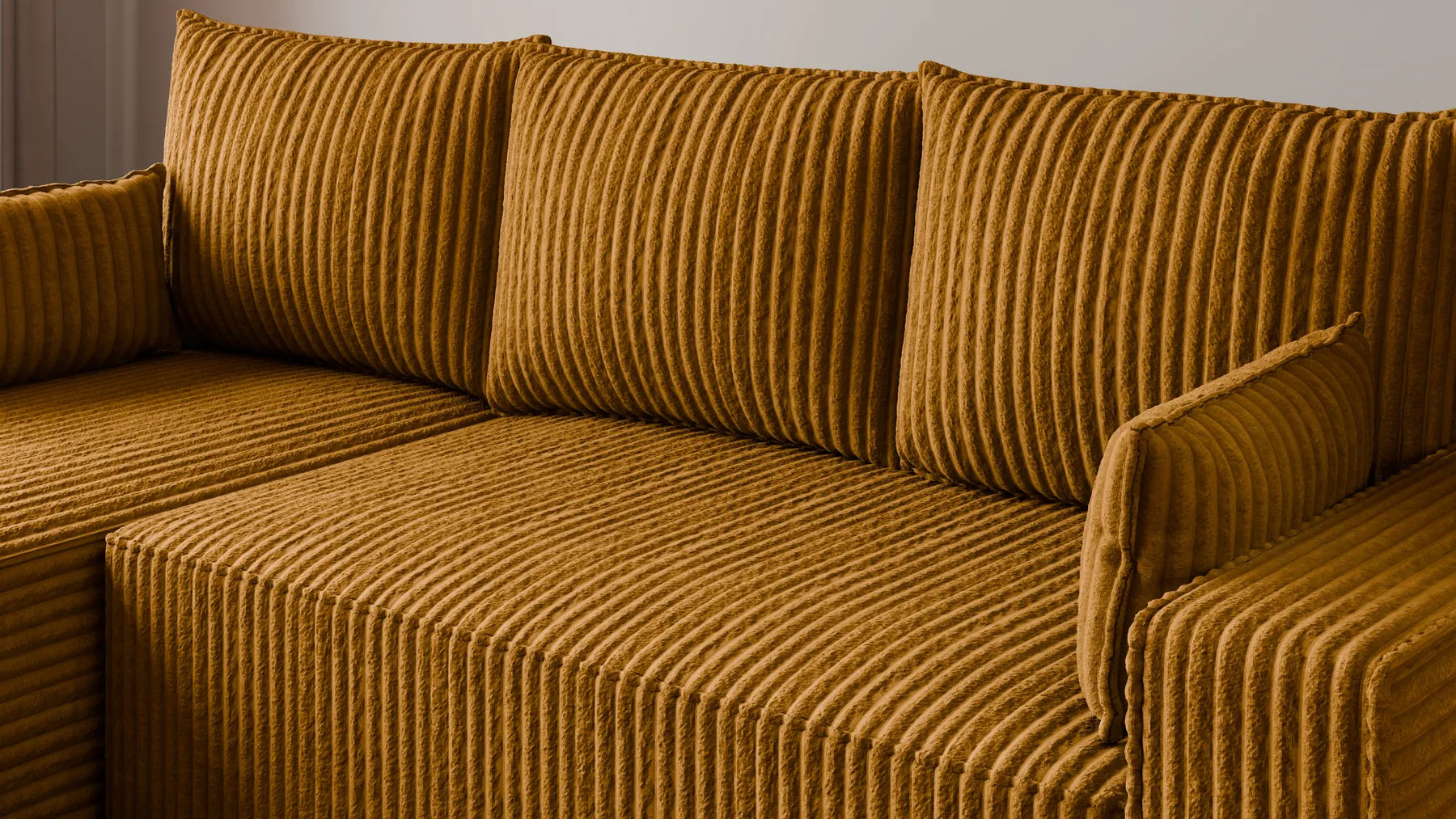 Ecksofa mit Schlaffunktion – Tobi Cordstoff Ambience, L-Form