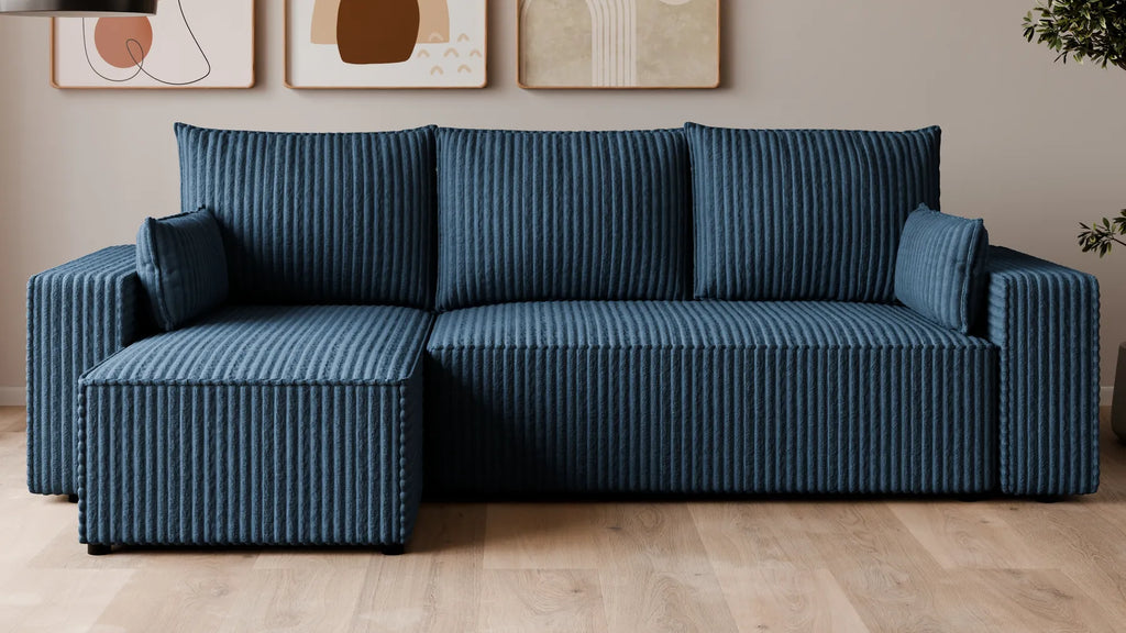 Ecksofa mit Schlaffunktion – Tobi Cordstoff Ambience, L-Form