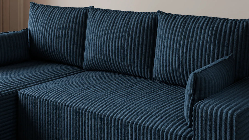 Ecksofa mit Schlaffunktion – Tobi Cordstoff Ambience, L-Form