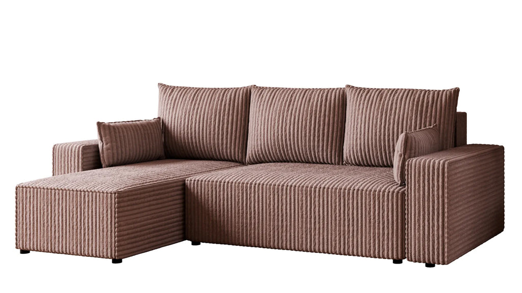 Ecksofa mit Schlaffunktion – Tobi Cordstoff Ambience, L-Form