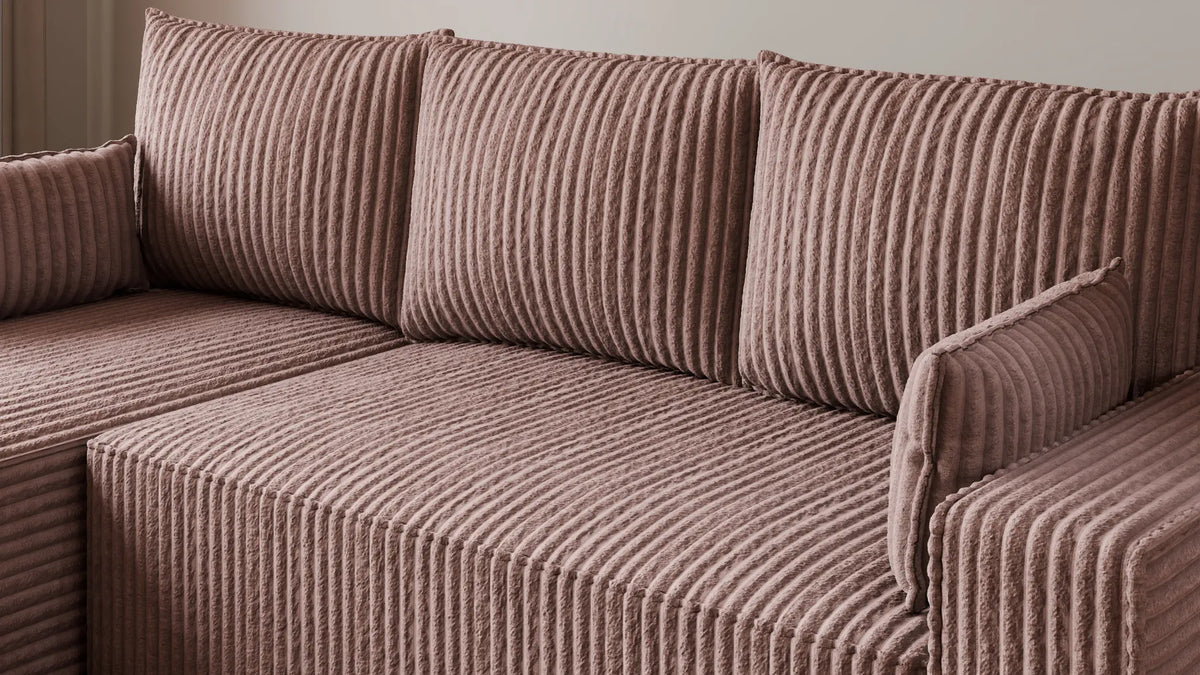 Ecksofa mit Schlaffunktion – Tobi Cordstoff Ambience, L-Form