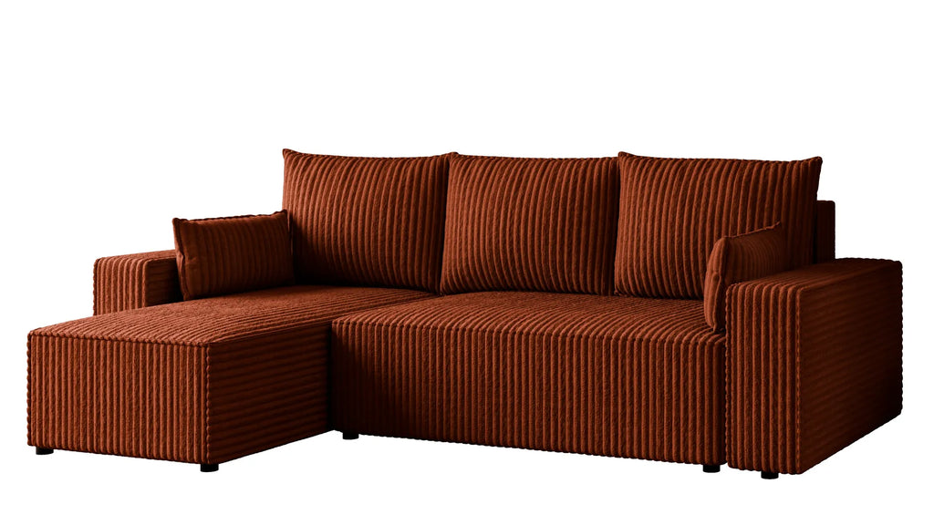 Ecksofa mit Schlaffunktion – Tobi Cordstoff Ambience, L-Form