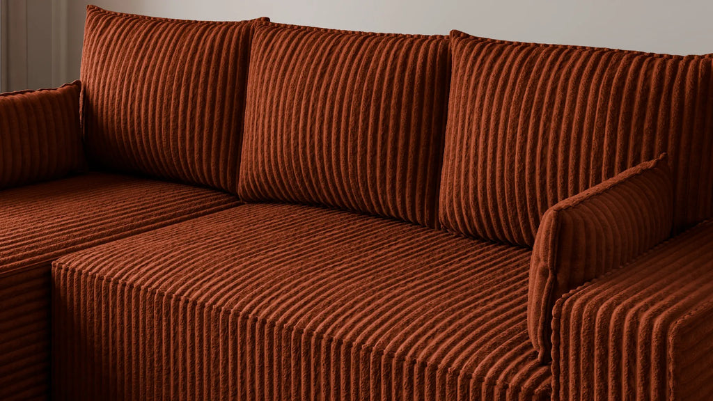 Ecksofa mit Schlaffunktion – Tobi Cordstoff Ambience, L-Form