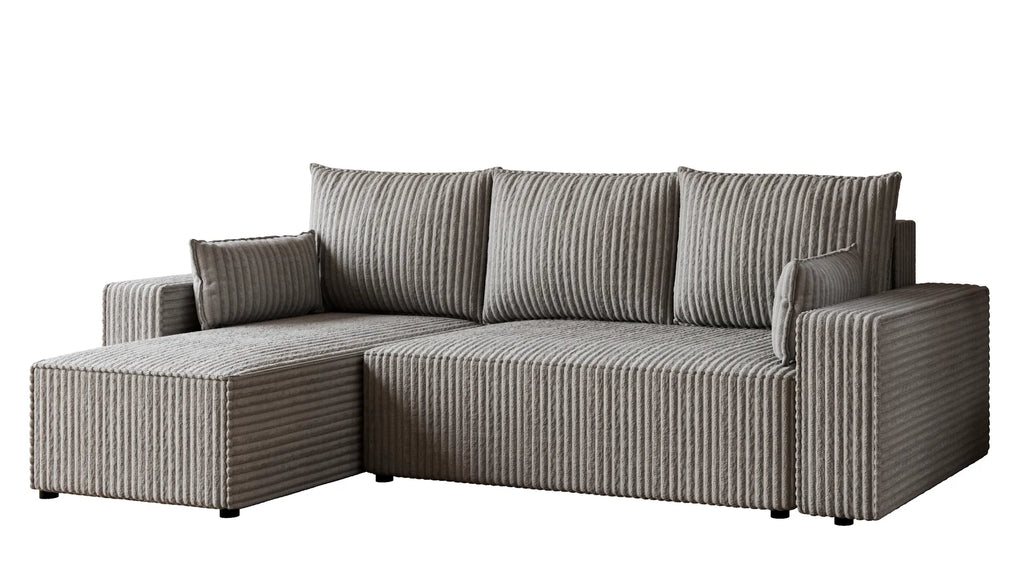 Ecksofa mit Schlaffunktion – Tobi Cordstoff Ambience, L-Form