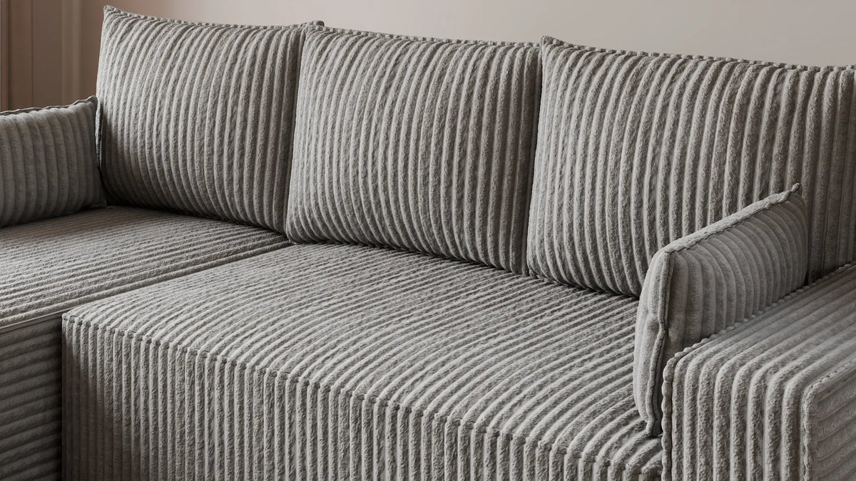 Ecksofa mit Schlaffunktion – Tobi Cordstoff Ambience, L-Form