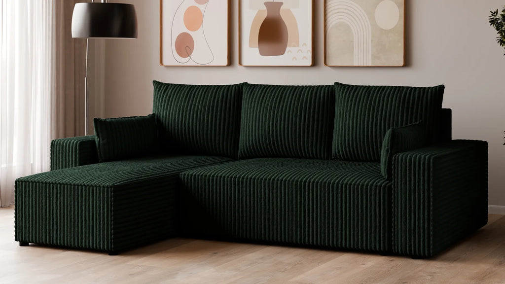 Ecksofa mit Schlaffunktion – Tobi Cordstoff Ambience, L-Form