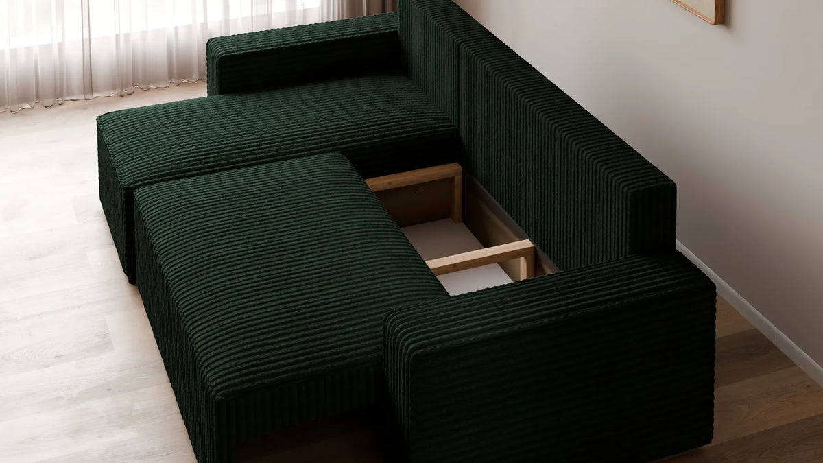 Ecksofa mit Schlaffunktion – Tobi Cordstoff Ambience, L-Form