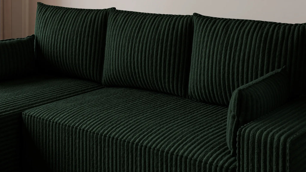 Ecksofa mit Schlaffunktion – Tobi Cordstoff Ambience, L-Form
